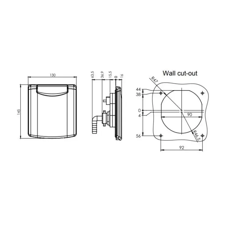 Best ABL Sortie d'eau carrosserie 130 x 145 mm