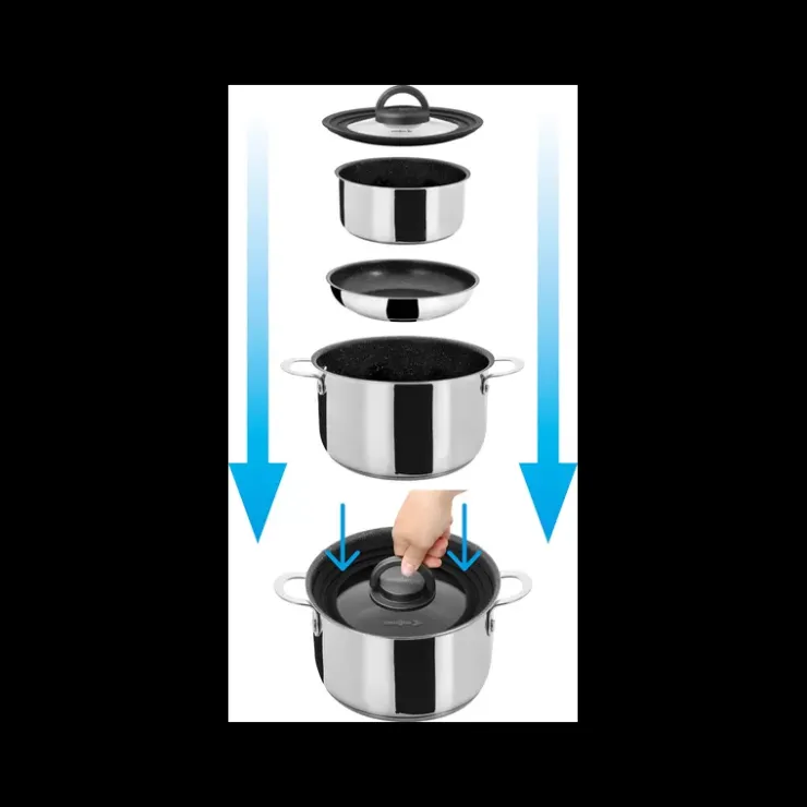 Clearance Brunner Batterie de cuisine Academy NG 7 pièces + 1