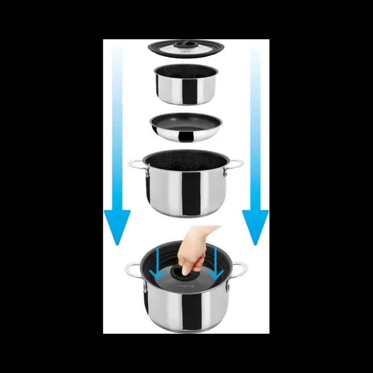 Outlet Brunner Batterie de cuisine Academy NG 5 pièces + 1