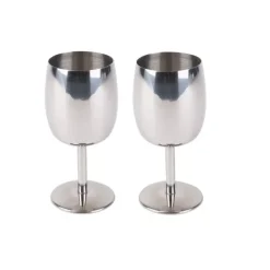 Clearance Camp4 Lot de 2 verres à vin en acier