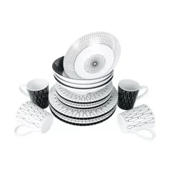 Best Camp4 Set vaisselle Black-White 16 pièces