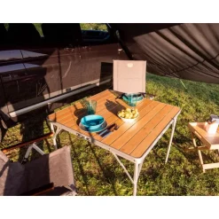 Outlet Camp4 Table pliante en bambou 2-4 personnes