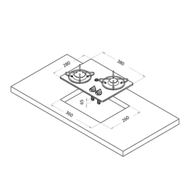 Online Carbest Réchaud cristal 2 feux | 280 x 380 mm