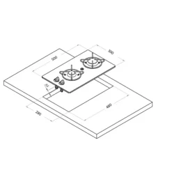 Sale Carbest Réchaud cristal 2 feux | 500 x 300 mm