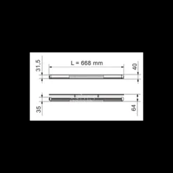 Best Carbest Réglette Stilo alu 668 mm