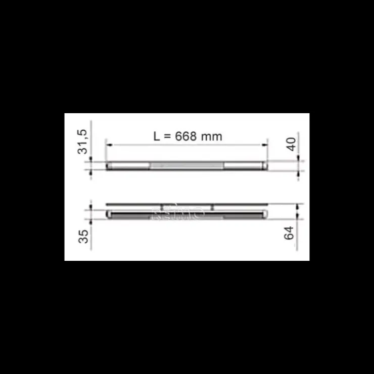 Best Carbest Réglette Stilo alu 668 mm