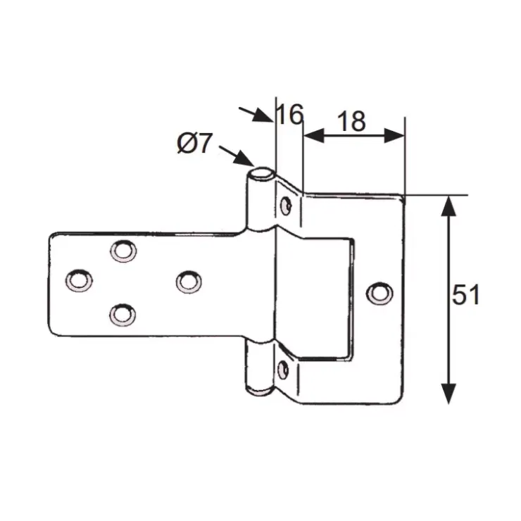 Best Decmo Charnière anglaise à déport | 55 x 65 mm