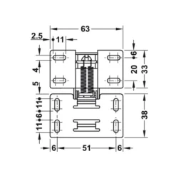 Hot Decmo Charnière de meuble | acier nickelé