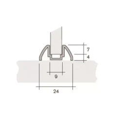 Hot Decmo Rail de guidage en applique 250 cm