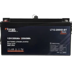 Discount Energie Mobile EM Batterie Lithium LT 12-200 Ah HD-BT | 2560 Wh