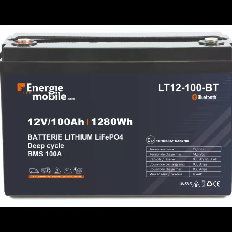 Sale Energie Mobile EM Batterie Lithium LT 12-100 BT 12 V | 1280 Wh