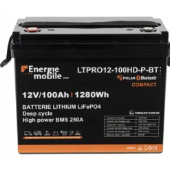 Clearance Energie Mobile EM Batterie Lithium LTPRO12-100 Ah HD-P-BT - 1280 Wh