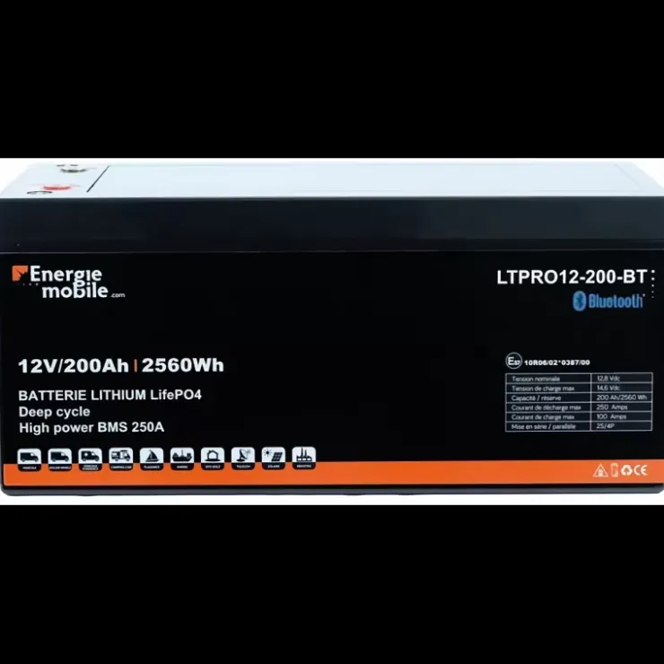 Online Energie Mobile EM Batterie Lithium LTPRO 12-200 Ah BT | 2560 Wh