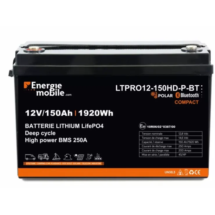Hot Energie Mobile EM Batterie Lithium LTPRO12-150 HD-P-BT- 1920 Wh