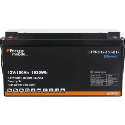 Energie Mobile EM Batterie Lithium LTPRO 12-150 Ah BT - 1920 Wh