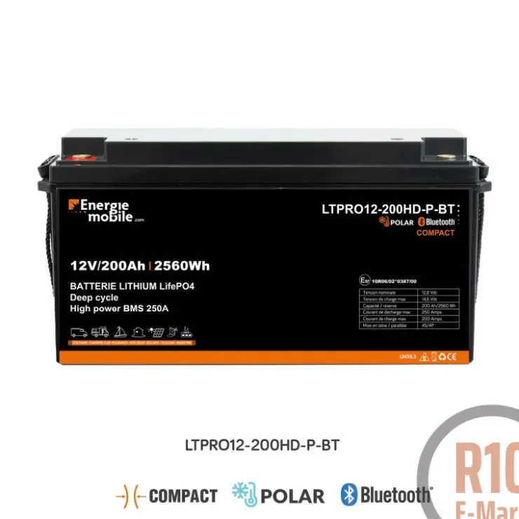 New Energie Mobile EM Batterie Lithium LTPRO12-200HD-P-BT- 2560 Wh