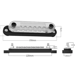 Energie Mobile EM Busbar 2 x M6 + 12 x M4 | 150 A