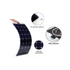 Outlet Energie Mobile - Victron Energy EM Kit solaire X-flex ETFE noir 116 W long - VICTRON Bluesolar MPPT 75/10