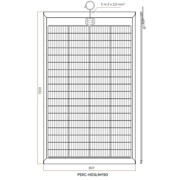 Outlet Energie Mobile EM Panneau solaire PERC-HD slim 190