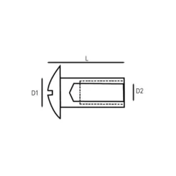 New Euromarine Vis canon ø 6 mm inox tête fendue