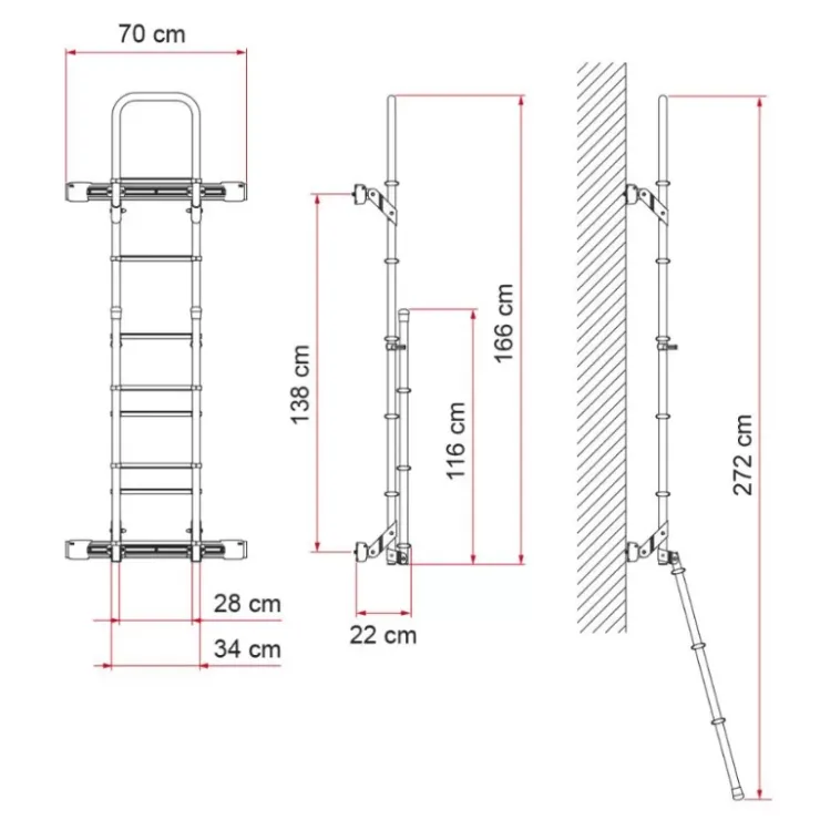 Hot Fiamma Kit Bars échelle Deluxe | Sprinter 2 et Crafter 1