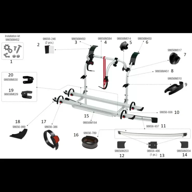 Online Fiamma Pièces détachées Carry-Bike FORD Custom
