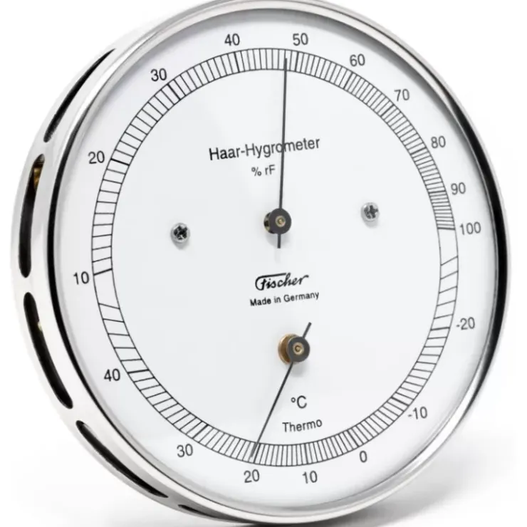 Outlet Fischer Hygromètre à cheveux + thermo 103 mm inox