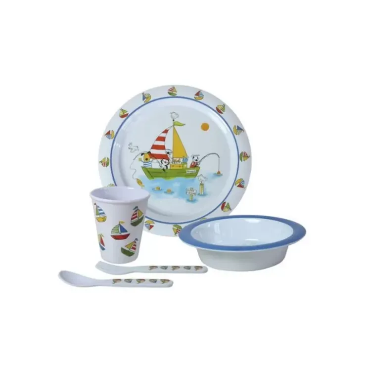Hot FLAMEFIELD Set vaisselle enfant 5 pièces Bateau
