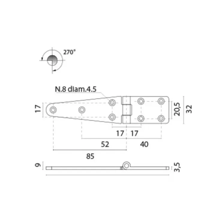 Discount Foresti & Suardi FS Charnière laiton 150 x 32 x 3,5 mm