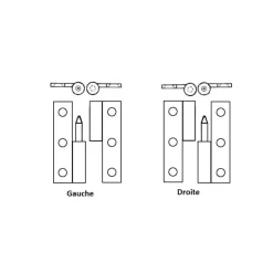 Hot Foresti & Suardi FS Charnière laiton 60 x 50 x 3 mm