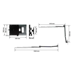 Gestek Support TV placard 180° bras long