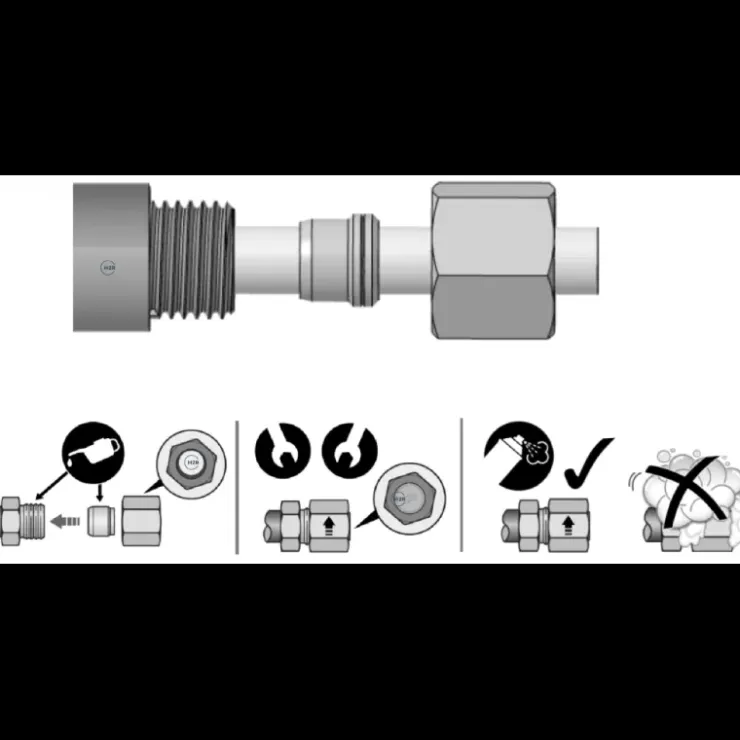 New Gok Raccord rapide RVS 8 x STN et SKU x RVS 8