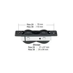 Clearance Harken Small Boat Bullet double à encastrer