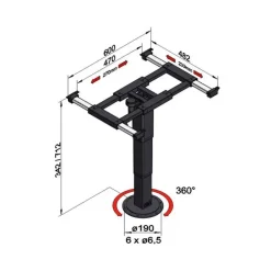 Hot Ilse Technik ILSE Pied de table 5894 A08