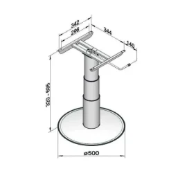 Online Ilse Technik ILSE Pied de table 7037 G06