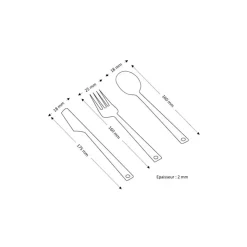 JAMET Set de 3 couverts titane