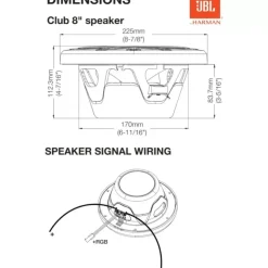 New JBL Club Marine 8 | Paire de Haut-Parleurs 8