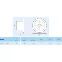 Discount Lux Ventilateur de paroi 12 V