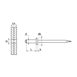 Sale Marinox Rivet tête plate tout inox A4 | ø 4,8 mm
