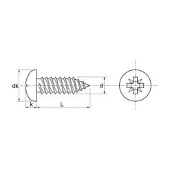 Sale Marinox Vis tôle inox A4 T.C Pozi | ø 4,8 mm