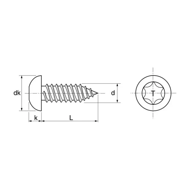 Discount Marinox Vis tôle inox A4 T.C Torx | ø 3,9 mm
