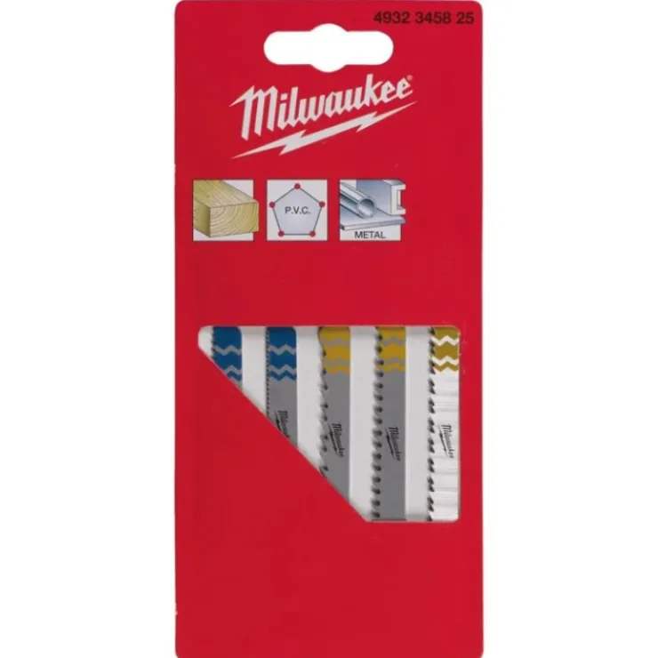Sale Milwaukee Kit lames de scie sauteuse | métal, bois et PVC
