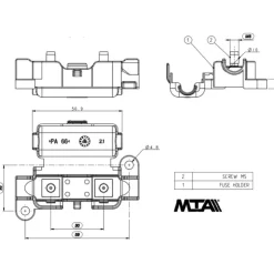 MTA Porte fusible 30 à 125A Lame et MIDI