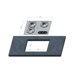 Discount NavyLoad Réchaud inox 3 feux | 470 x 360 mm