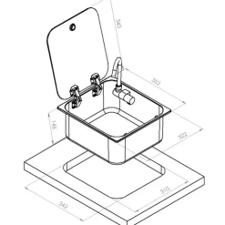 Discount NavyLoad NAYY LOAD Evier inox | à couvercle | 352 x 322 mm