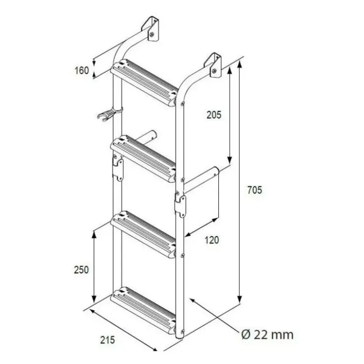 Sale Nuova Rade Echelle étroite pliable à 90°