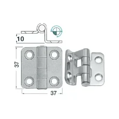 Best Osculati Charnière déportée inox 37 x 37 mm