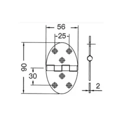 Discount Osculati Charnière inox 56 x 90 x 2 mm