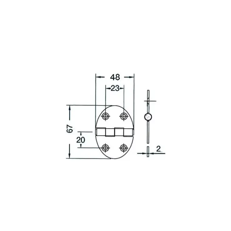 Best Osculati Charnière inox 48 x 67 x 2 mm