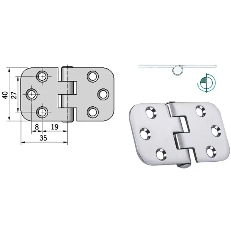 Osculati Charnière inox 70 x 38 x 2 mm